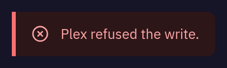 DmAlert — error, dark theme