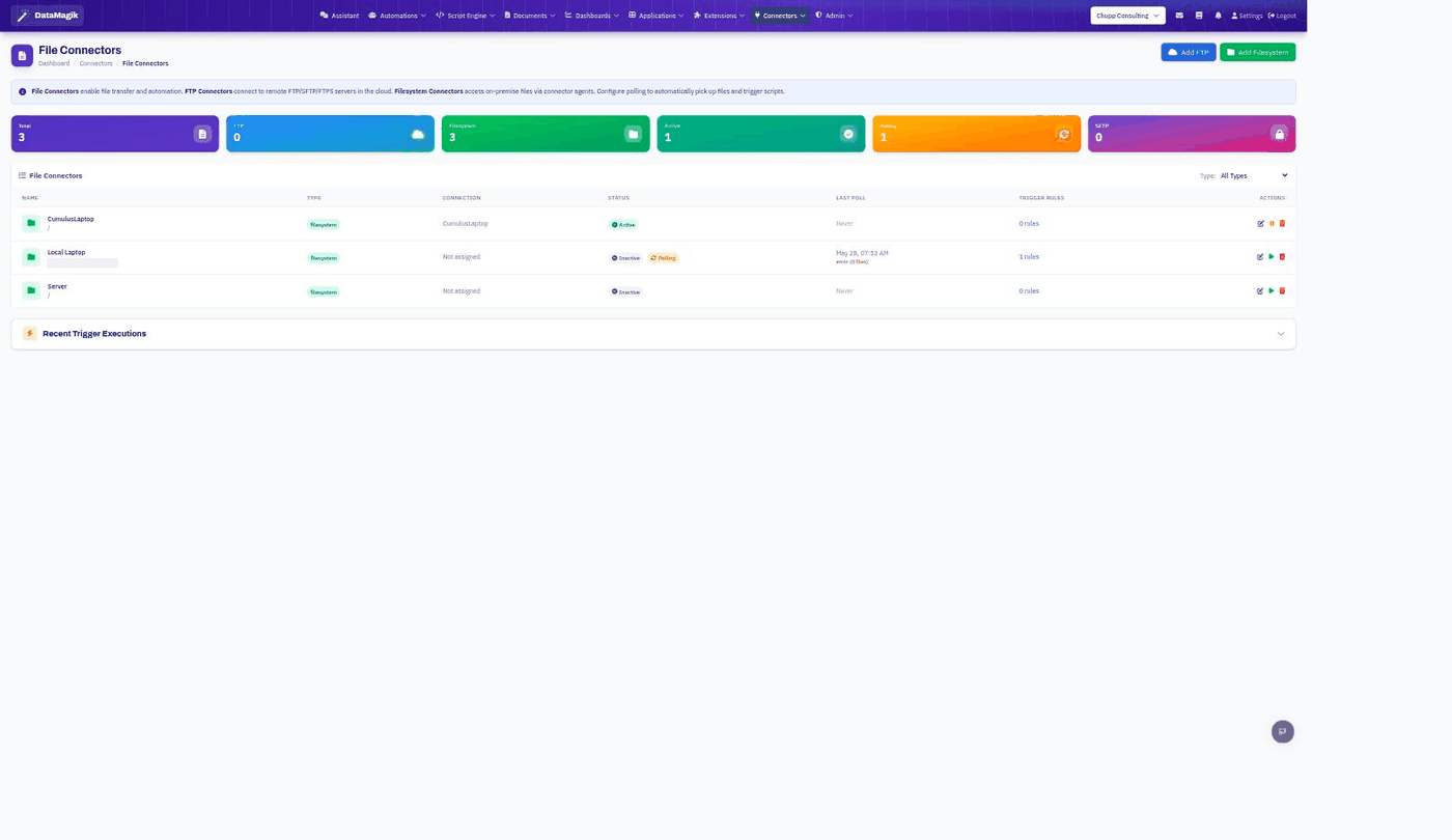 The File Connectors page
