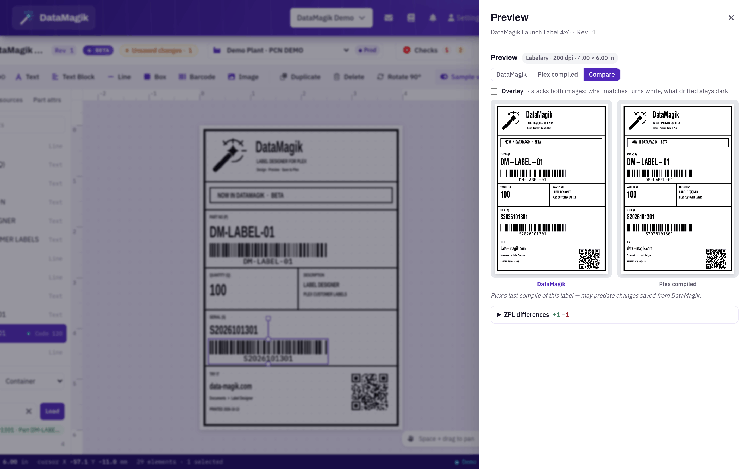 Preview in Compare mode