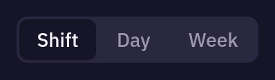 DmSegmentedControl — default, dark theme